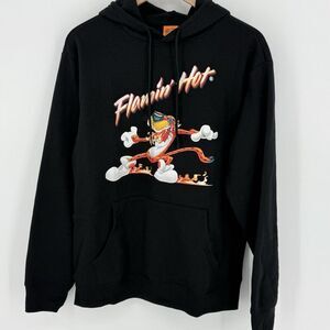 Cheetos Flamin Hot Hooded Sweatshirt Adult Medium Black Hoodie Pullover Casual